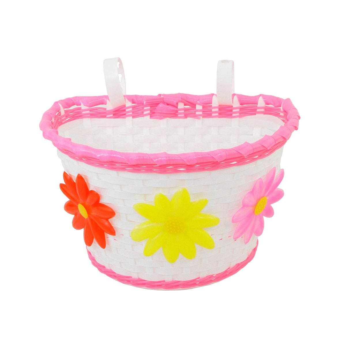 12/16 Medium Size Bike Basket Pink/White.